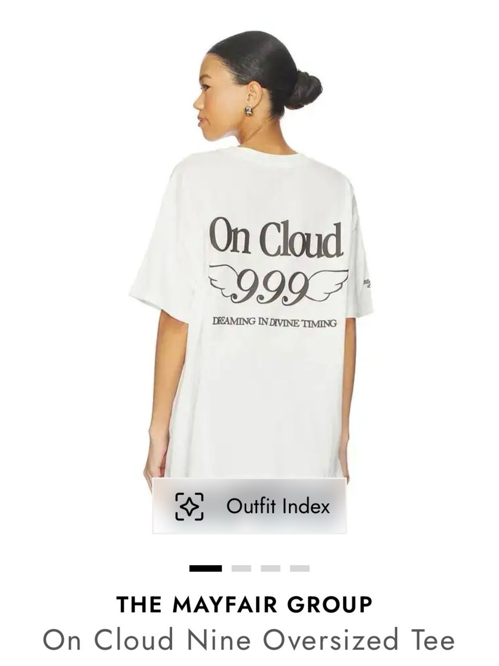 On Cloud Nine Oversized Tee - White with Black Graphic